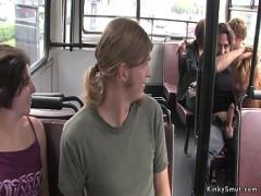 Free tube video category bdsm (310 sec). Busty brunette fucked in public bus.