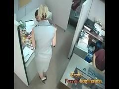 Sexy youtube video category cumshot (557 sec). Bossy blonde office bitch dominates and humiliates workers at work.