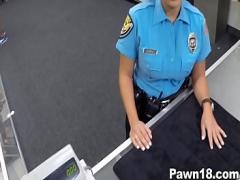 18+ movie category blowjob (421 sec). Ms Police Officer at Pawn Shop.