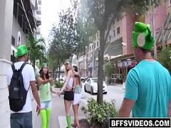Watch video list category teen (480 sec). Three sexy hot Girls in the street partying.